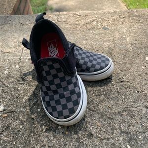 Vans Black and Gray Toddler Slip Ons